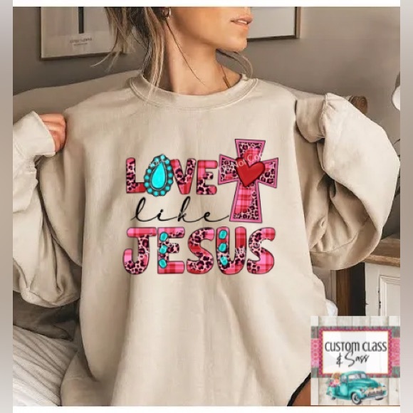 NEW Love Like Jesus Long-Sleeve Shirt, Custom Made - Picture 1 of 2